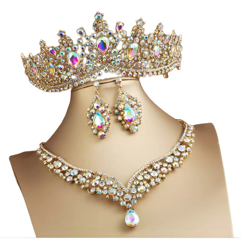 Coronas Conjunto De Joyas, Tiaras Nupcial Y Quinceaños