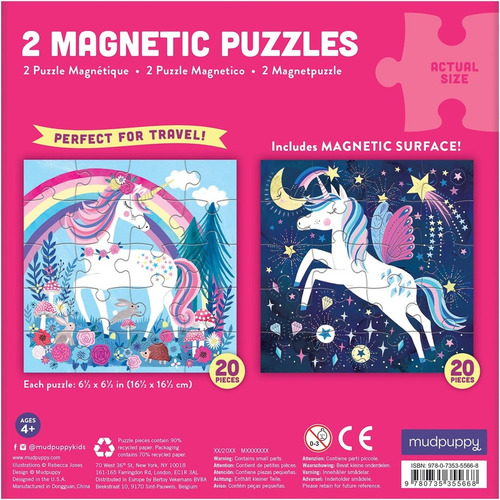 Rompecabezas Magnético Magical Unicorn. Incluye 2 Rompecabez