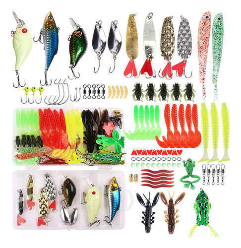 Kit De Señuelos De Pesca 94pcs Para Bass Trucha Salmón Acces