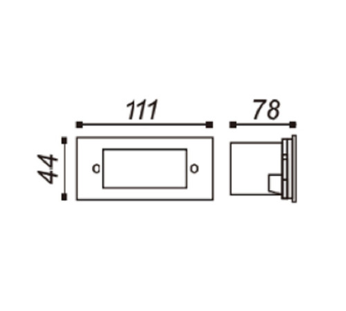 Imagen 2 de 9 de Spot Embutido Pared Rectangular Led Marca: Candil Modelo: Fan Ep10005 Ideal Escaleras Entradas Apto Uso Exterior