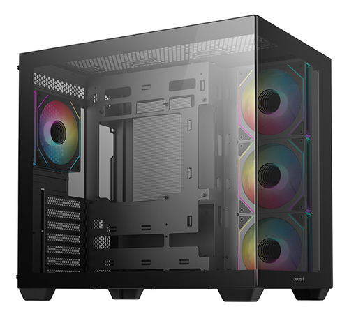 Case Deepcool Cg530 4f, V/templado, Argb Color Negro