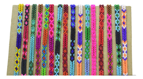 100 Pulseras Delgadas Tejidas Artesanal 