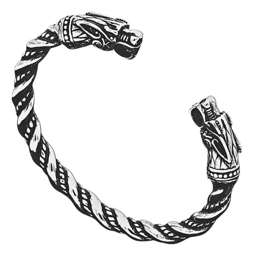 Pulsera Brazalete Odin Vikingo Lobo Acero Inoxidable Hombre