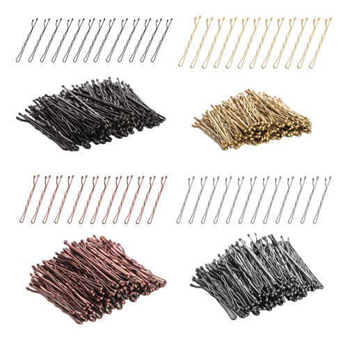 400 Alfileres De Pelo Curvo Para Cabello Grueso Decorativo