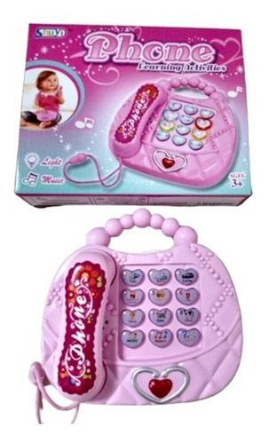 Brinquedo Telefone Musical  Sons E Luzes Rosa Menina