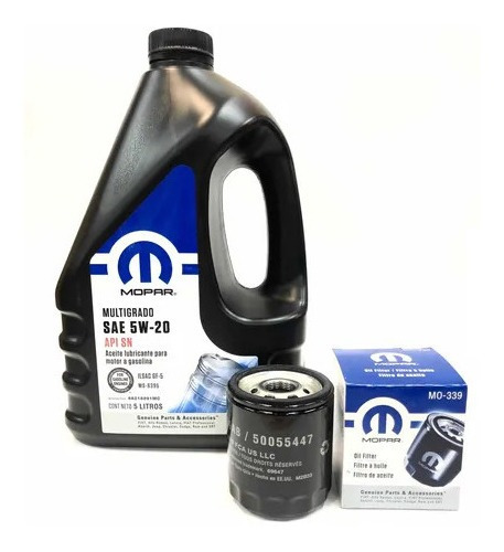 Kit Aceite De Motor Y Filtro Original Mopar Sae 5w-20 5l