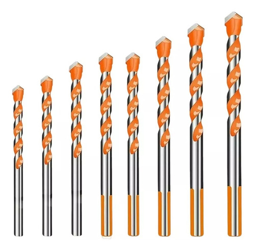 8 Pack Brocas Hss Carburo Para Vidrio Metal Madera Mármol