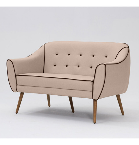 Sofá Dubai D07 de 2 plazas en mezcla de lino beige