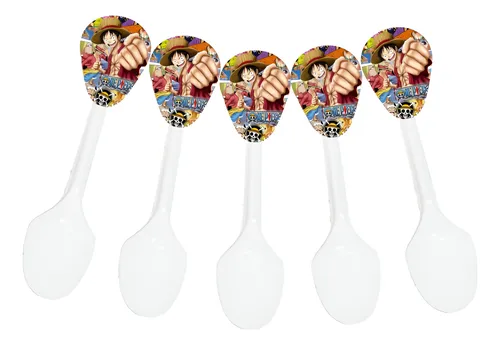 Cubiertos X20 Temáticos Logo One Piece Para Cumpleaños