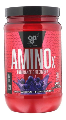 Suplemento en polvo BSN  AMINOx aminoácidos sabor grape en pote de 435g