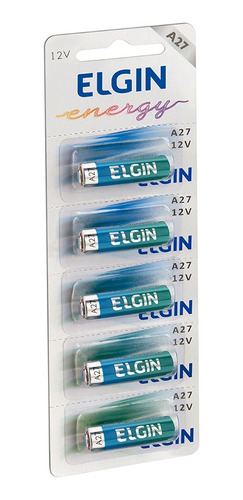 Bateria Alcalina Elgin A27 12v Blister Com 5 Peças