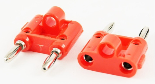 5 Piezas Plug Doble Banana O Philips Rojo 