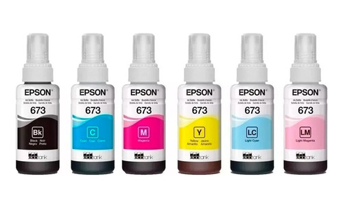 Kit De Tinta Epson T673 Ecotank L805 L810 L850 L1800