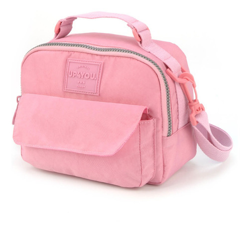 Bolsa Up4you Crinkle Com Alça De Mão E Transversal Cor Rosa