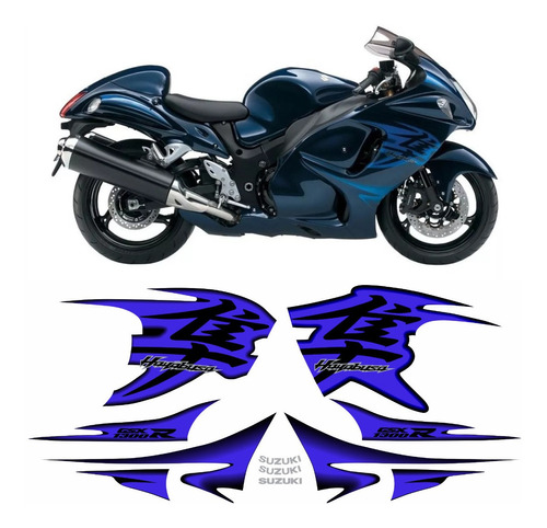 Kit De Adesivos Compatível Hayabusa Gsx 1300r Azul Ano 2013 Cor PADRÃO