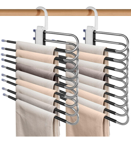 2pcs Perchas Ganchos Para Pantalones Ropa De 9 Niveles De