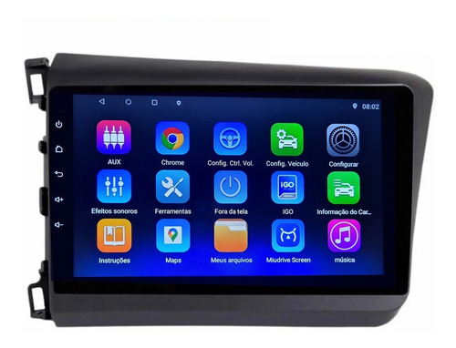Imagem 3 de 9 de Central Multimidia Civic 2015 A 16 2gb+32gb Android 10 Gps