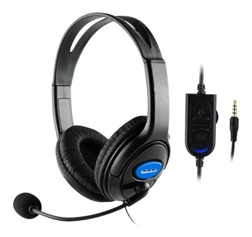 Headset Fone Para Telemarketing Callcenter Com Mute Usb Cor Azul/Vermelho