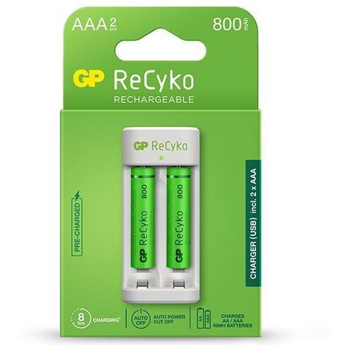 Cargador Gp Usb Aa-aaa Incluye 2 Baterías 800mah Aaa