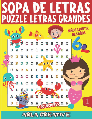 Libro Para Niños , Sopa De Letras , Entrenamiento Mental