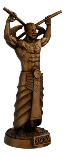 Estátua Xangô Imagem Umbanda Candomblé Orixá Cor Cor Cobre Antigo