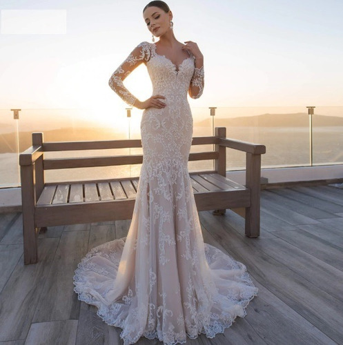 Vestido De Novia De Sirena Escote Con Forma De Corazón De En