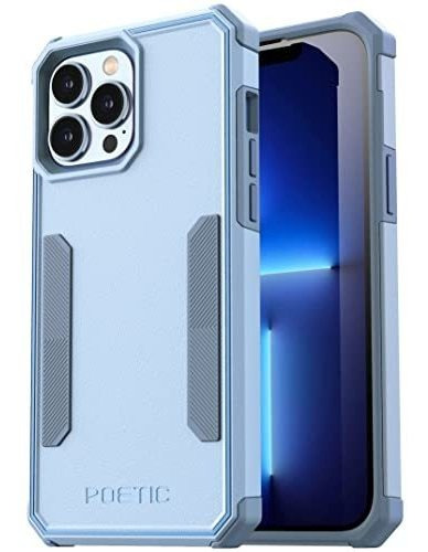 Funda Protectora Para iPhone 13 Pro Max Doble Capa Azul