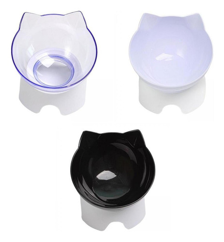 Qh1 Cuencos Elevados De Comida Para Gatos De 3 Uds Con