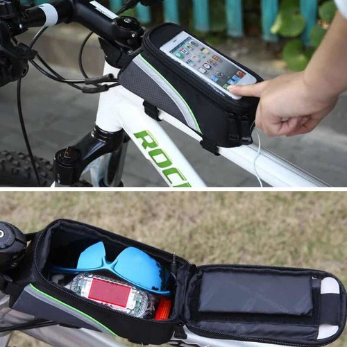 Imagen 8 de 9 de Estuche Maleta Alforja Bolso Porta Celular Bicicleta Grande