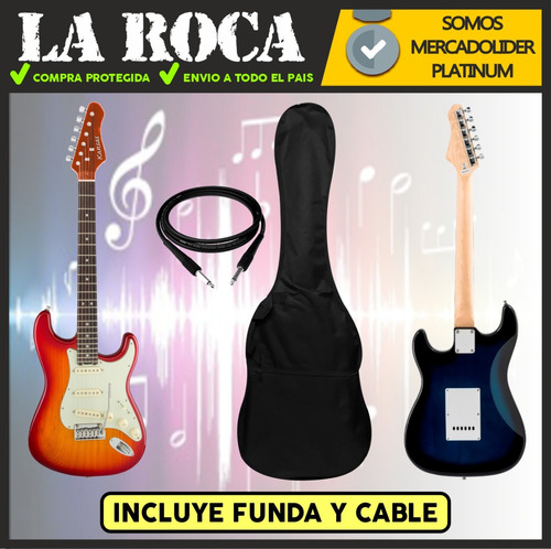 Imagen 6 de 10 de Guitarra Electrica Stratocaster Parquer Funda Palanca - Cuo