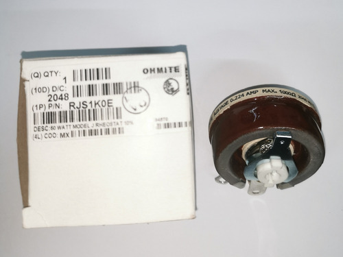 Ohmite Rjs1k0e Reóstato, Bobinado, 1 Kohm, 50 W, Serie Rjs