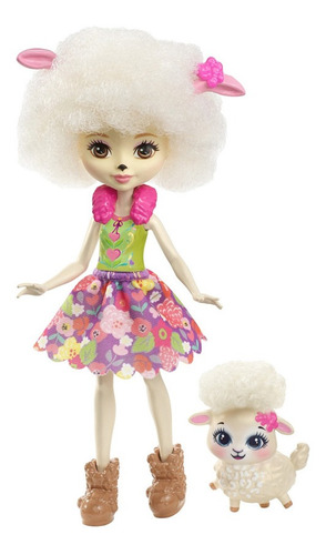 Muñeca Enchantimals Lorna Lamb + Mascota Flag 15 Cm
