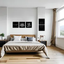 Comprar Cuadro Madera Calado Mdf Namaste Moderno Living Decorativo Color Negro