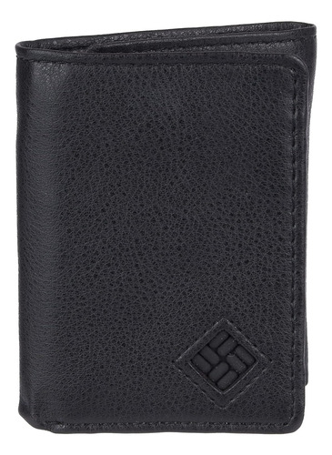 Cartera Columbia, De 3 Pliegues, Protección Rfid, Negro