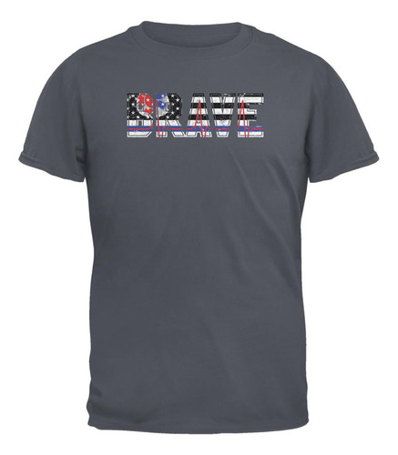 Brave Emt Firefighter Thin Red Blue Line Flag - Camiseta Par