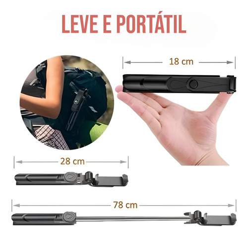 Tripé Para Celular P30 Stand Com Controle Remoto Selfie Ios