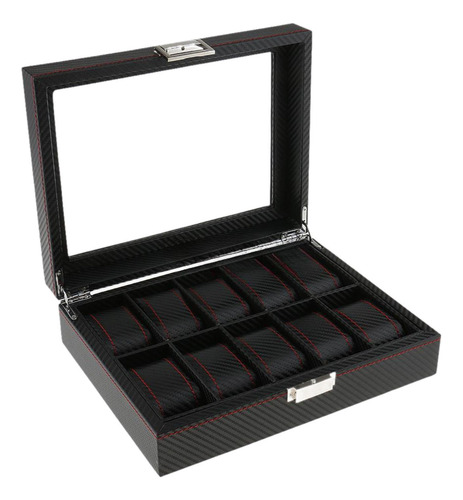 Caja Para Relojes, Vitrina Para Relojes Con Tapa De Cristal,