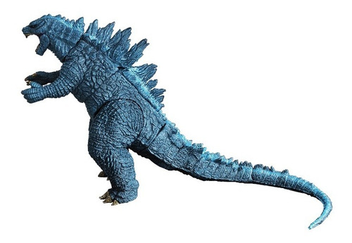 Imagen 2 de 4 de Godzilla Con Sonido Real Y Articulado Azul 45 Cm Largo