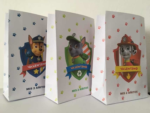 Bolsitas Golosineras Paw Patrol X 10 Personalizadas