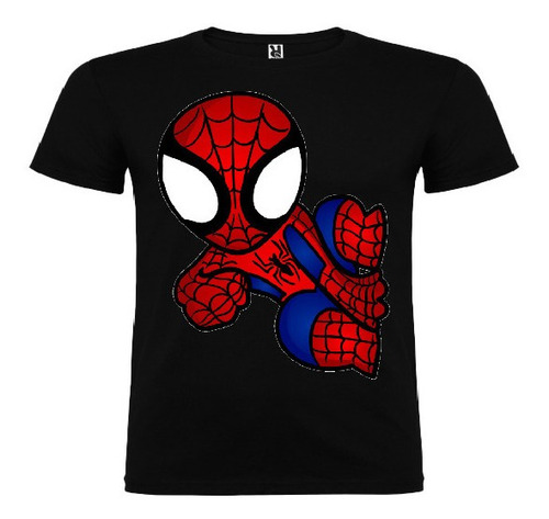 Polera Color Algodón 100% Niños Spiderman Mini