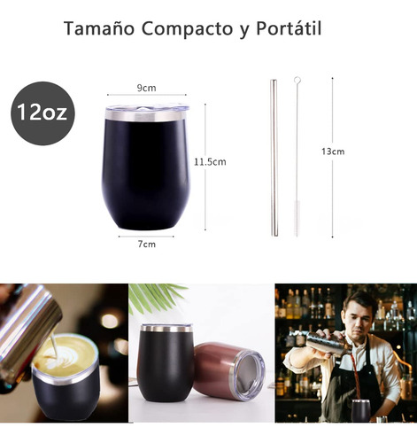 Vaso Térmico Acero Inoxidable Para Whisky Y Cerveza Negro