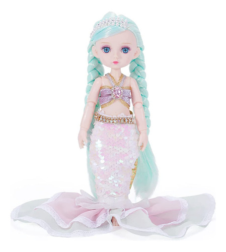 Creativity Play Eazee Play Muñeca Bjd De Sirena Rosa De 10 P