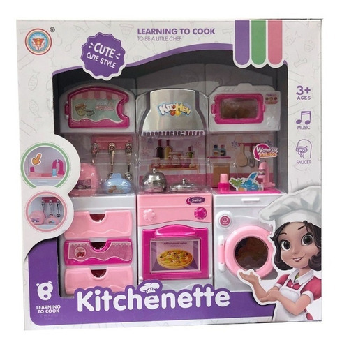 Cocina Juguete Kitchenette Para Muñecas Musica + Agua Color Multicolor