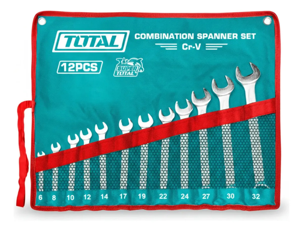 Set Llaves Combinadas 12 Piezas Industrial Total Cr-v