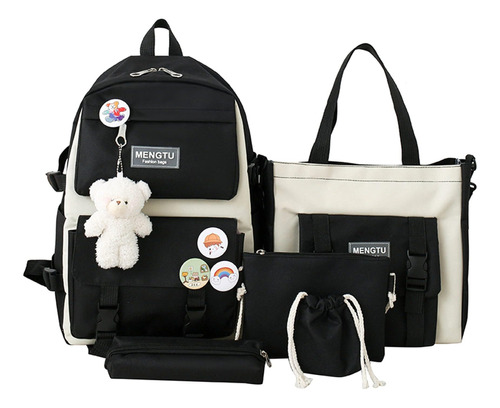 Conjunto De Mochila Kawaii Mqun, 5 Uds., Mochilas Escolares 