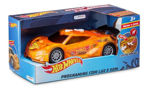 Hot Wheels Carro Programing 20cm Com Luz E Som - Br1433 Cor Laranja