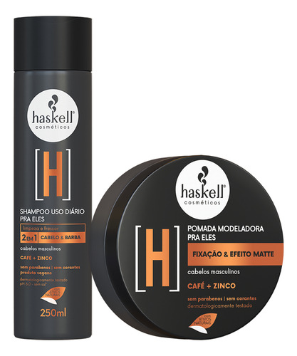 Kit Haskell H Shampoo Cabelo E Barba E Pomada Modeladora