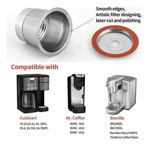 Filtros Reutilizables K Cups Para Cafeteras Keurig 2.0 Y 1.0