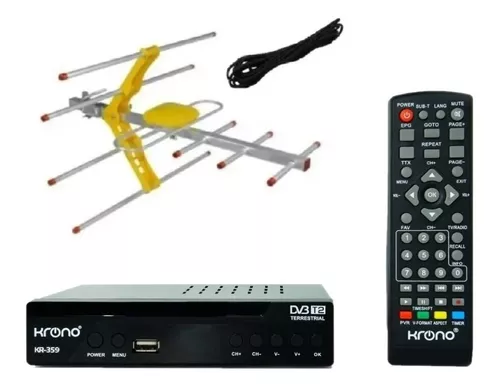 Decodificador Tdt Full Hd Antena Control Remoto Accesorios.