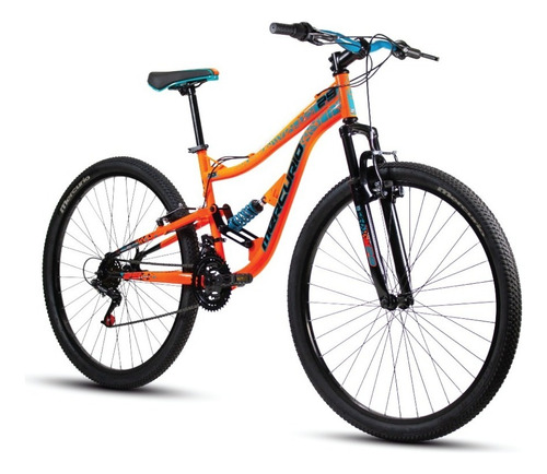 Bicicleta Mercurio Mtb Kaizer Doble Suspensión R29 Color Naranja/Negro brillante Tamaño del cuadro Talla única M